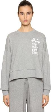 Evol Printed Cropped Sweatshirt 