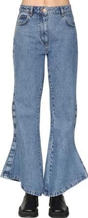 Flared Cotton Denim Jeans 