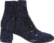 50mm Sequined Lace & Suede Ankle Boots 