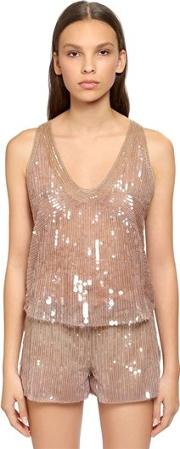 Beaded & Sequined Tulle Top 