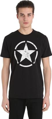 Star Printed Cotton Jersey T Shirt 