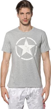 Star Printed Cotton Jersey T Shirt 