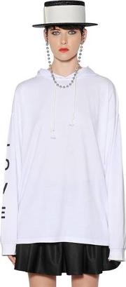 Hooded Printed Cotton Jersey Sweatshirt 