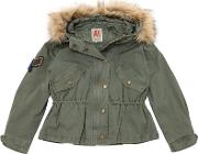 Hooded Cotton Canvas Puffer Jacket 