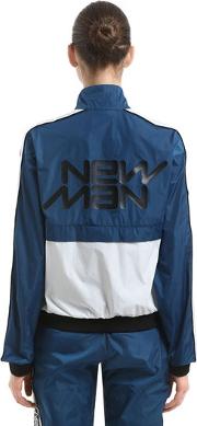 New Man Printed Nylon Track Jacket 