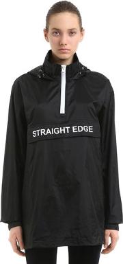 Straight Edge Hooded Windbreaker 