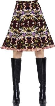 Wool & Cotton Jacquard Skirt 