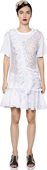 Cotton Sangallo Lace & Jersey Dress 