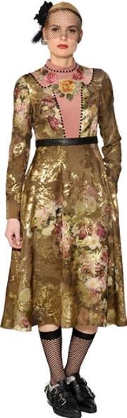 Floral Silk Georgette & Fil Coupe Dress 