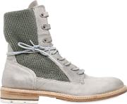 Military Cotton & Washed Leather Boots 