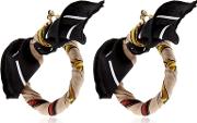 Chain Scarf Silk Twill Hoop Earrings 