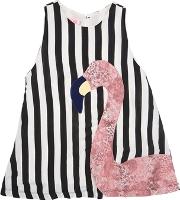 Flamingo Patch Viscose Dress 