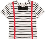 Striped Printed Cotton T Shirt 