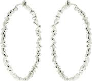Silver Circle Rice Hoop Earrings 