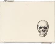 Hand Painted Skull Leather Pouch 