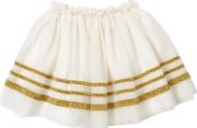 Glittered Striped Stretch Tulle Skirt 