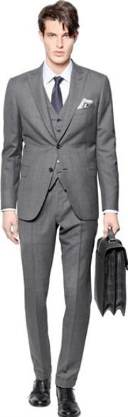Bracciano Woolsilk 3 Pieces Check Suit 
