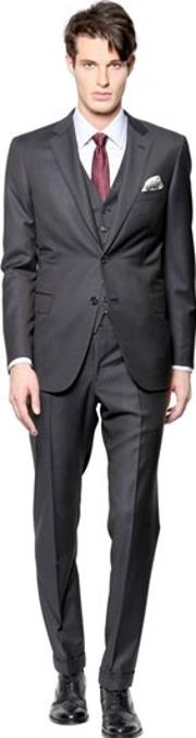 Brunico Super 150's Wool Microcheck Suit 