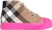 Classic Check Canvas High Top Sneakers 