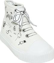 Printed Cotton Canvas High Top Sneakers 