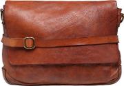 Vintage Effect Leather Messenger Bag 