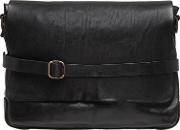 Vintage Effect Leather Messenger Bag 