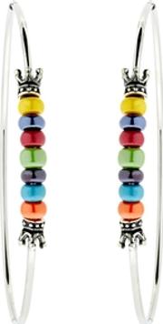 Big Hoops With Murano Glass Beads 