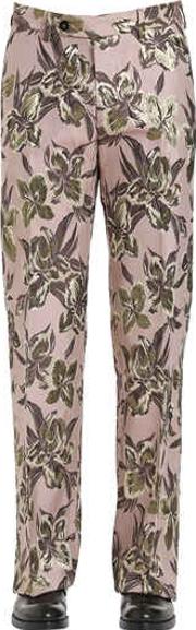27cm Lurex Floral Jacquard Pants For Lvr 