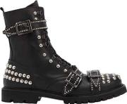 Studded Leather Combat Boots 