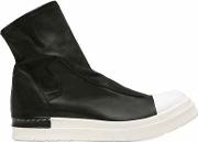 Stretch Nappa Leather High Top Sneakers 