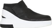 Stretch Nappa Leather Mid Top Sneakers 