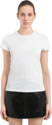 Logo Printed Cotton Jersey T Shirt 