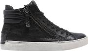 20mm Embossed Leather High Top Sneakers 