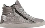 20mm Sequined Leather High Top Sneakers 