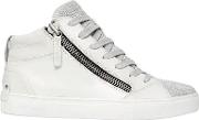 20mm Zipped Leather High Top Sneakers 