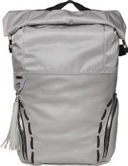 Smooth Leather Backpack W Nylon Details 