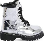 Mirror Leather Combat Boots 