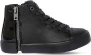 Zip Round Nappa & Patent Leather Sneaker 
