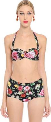 Roses Printed Lycra Bikini Top 
