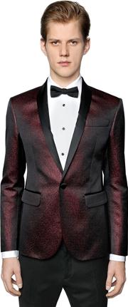 Cotton Blend Jacquard Tuxedo Jacket 