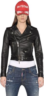 Lambskin Leather Biker Jacket 