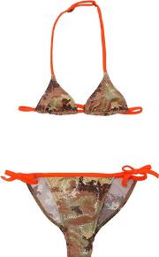 Sequined Camouflage Lycra Bikini 