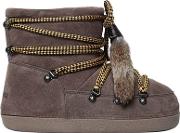 Suede Snow Ankle Boots W Fur Tassels 