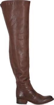 30mm Over The Knee Leather Boots 