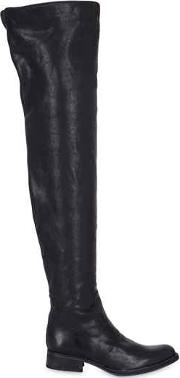 30mm Over The Knee Leather Boots 