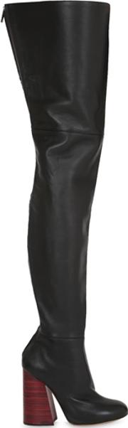 100mm Leather Over The Knee Boots 