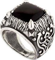 Onyx & Sterling Silver Square Ring 