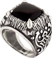 Onyx & Sterling Silver Square Ring 
