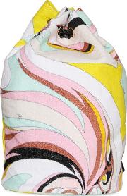 Printed Woven Cotton Drawstring Backpack 