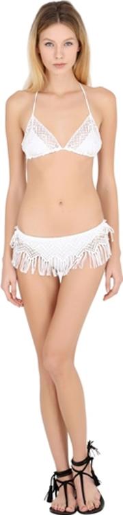 Macrame Lace & Lycra Triangle Bikini Top 